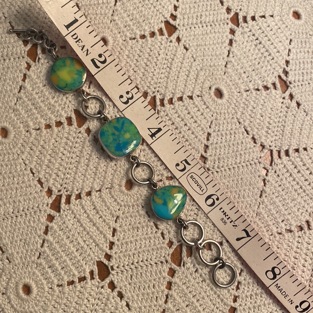 Vintage .925 silver tie dye bracelet - Picture 8 of 8
